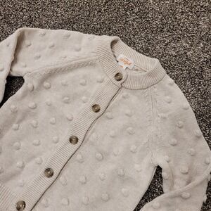 Baby Cat & Jack Cream Bobble Knit Cardigan Sweater 12 Months